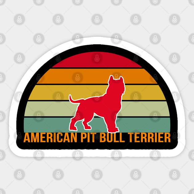 American Pit Bull Terrier Vintage Silhouette Sticker by seifou252017